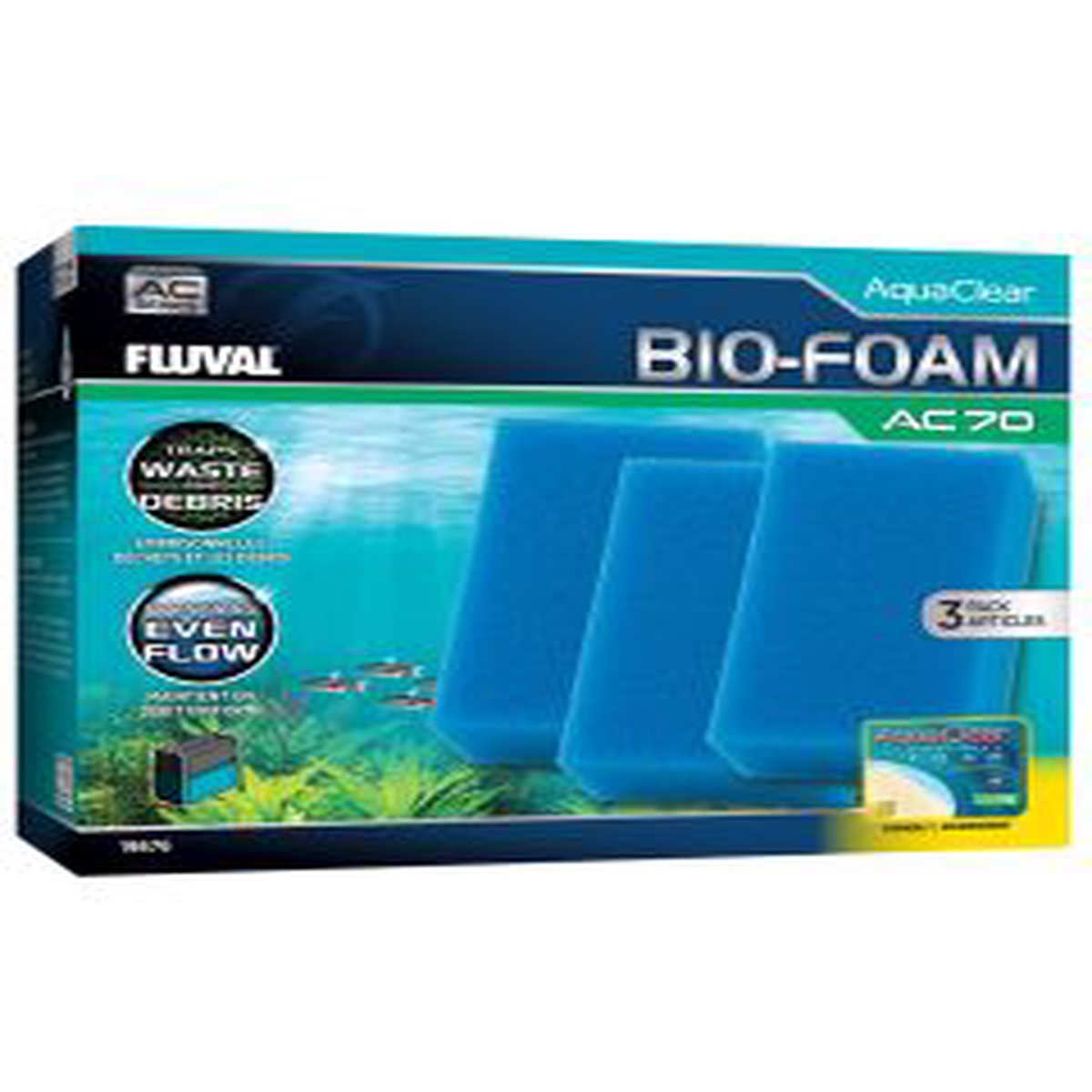 Fluval AquaClear AC70 Bio-Foam 3 Pack